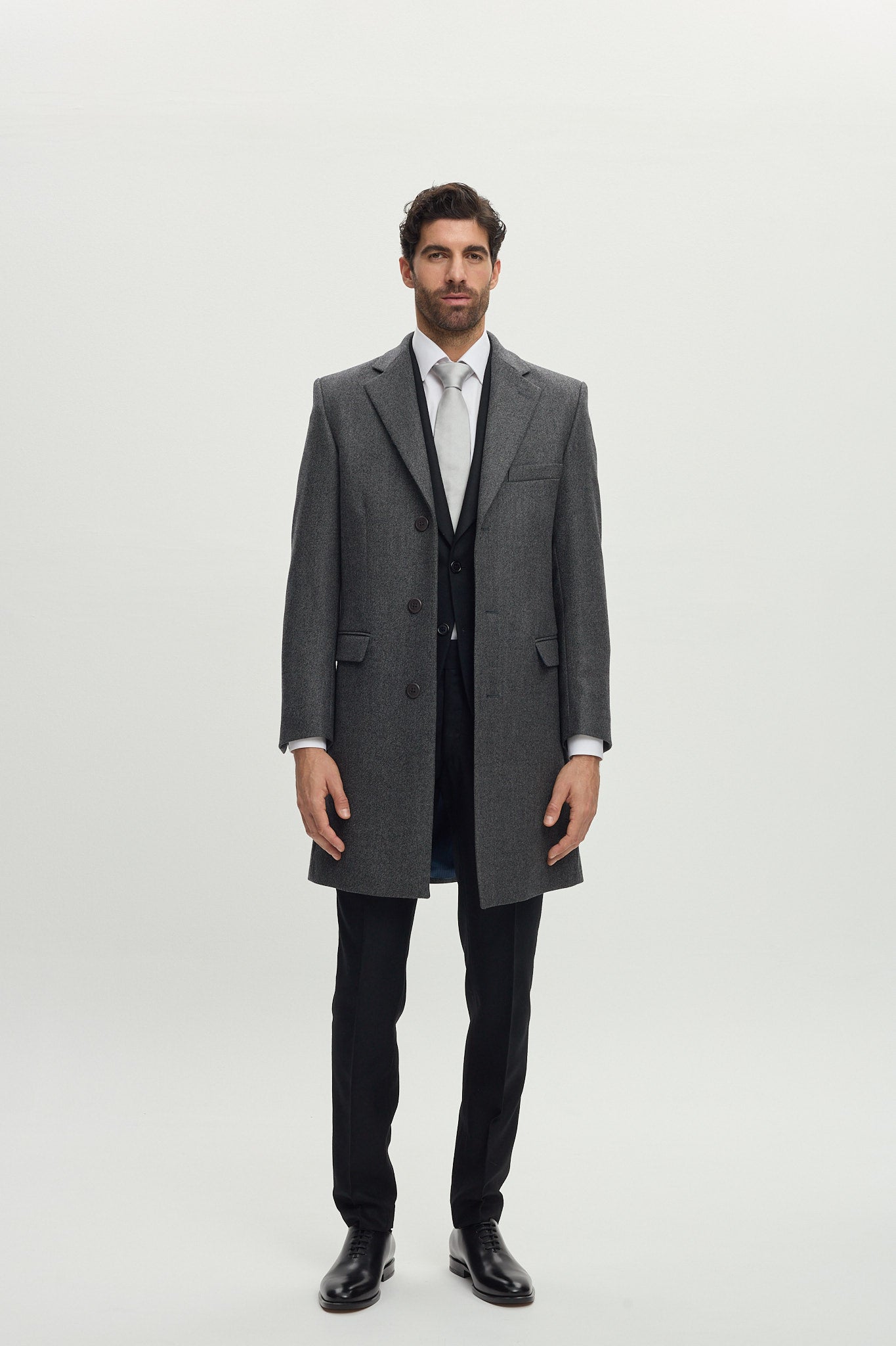 Wool & Cashmere Coat Grey