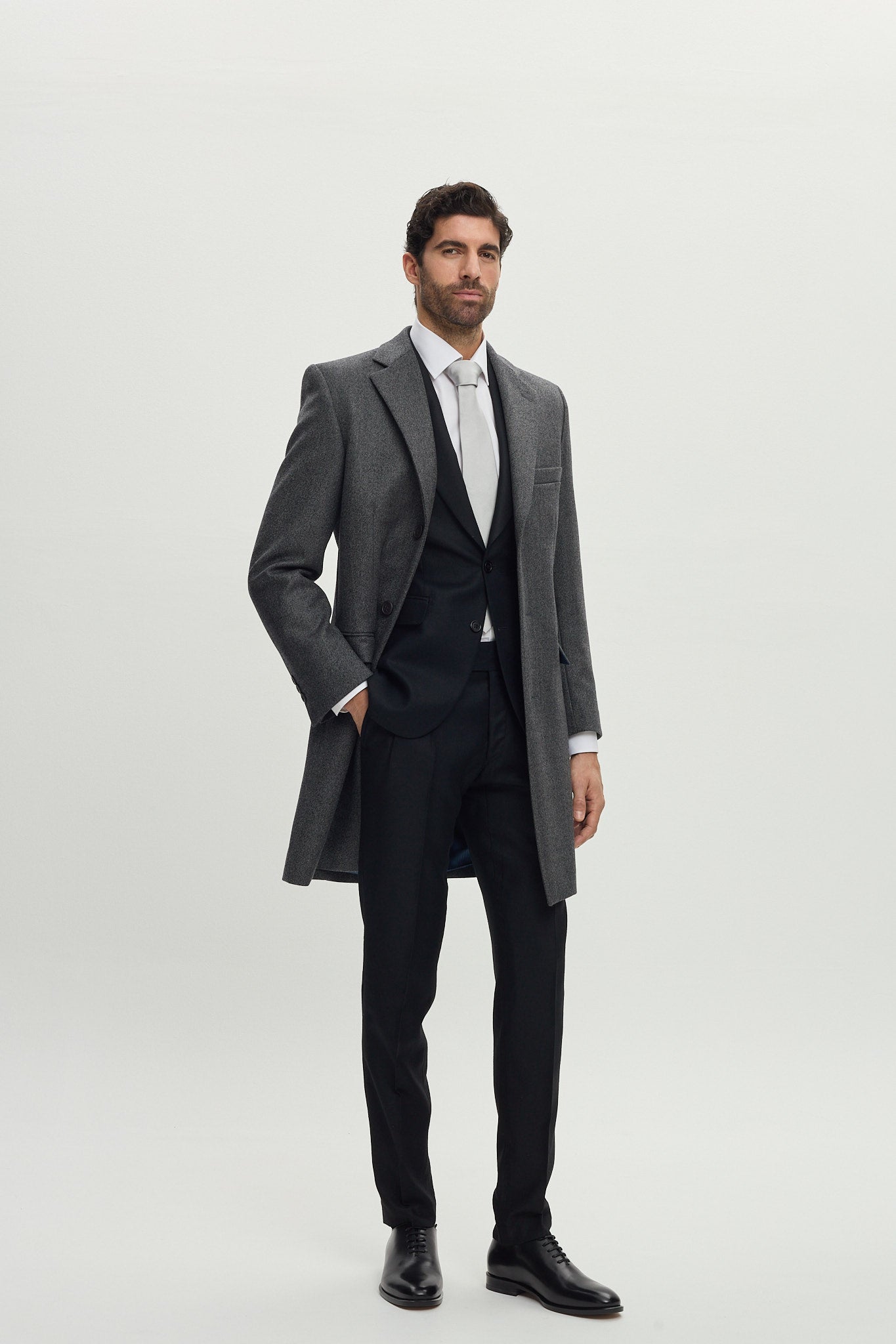 Wool & Cashmere Coat Grey