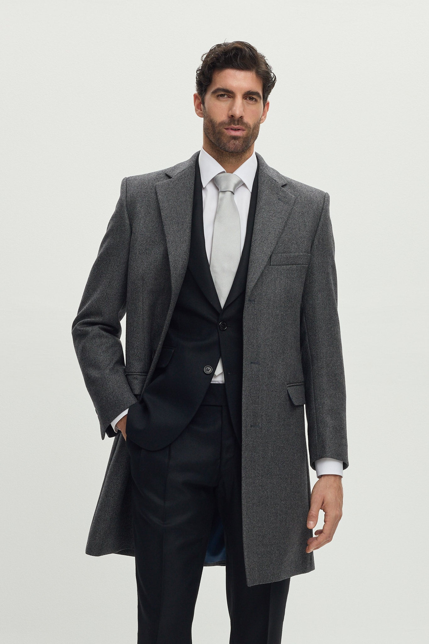Wool & Cashmere Coat Grey