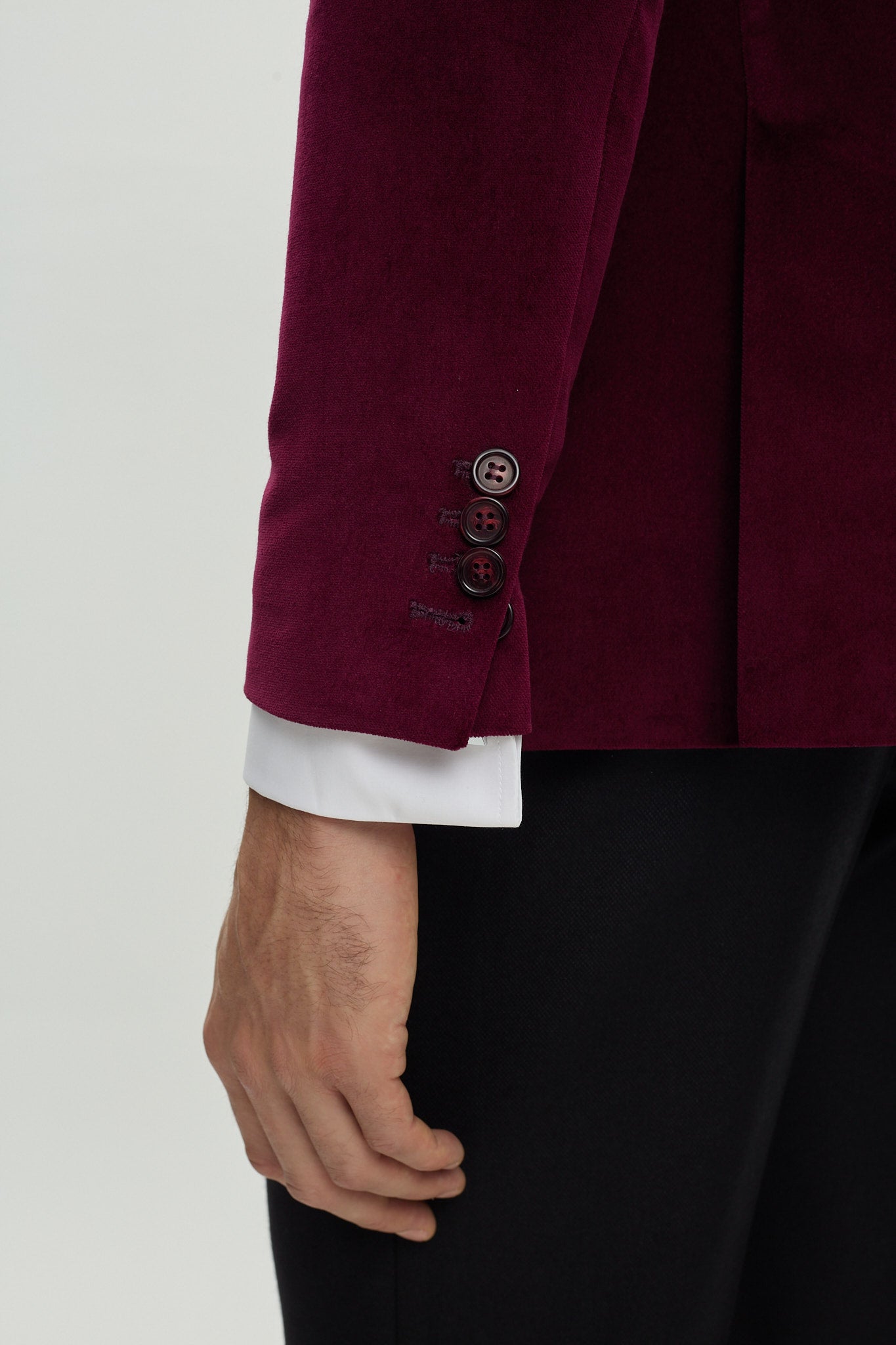 VELVET RED TUXEDO JACKET