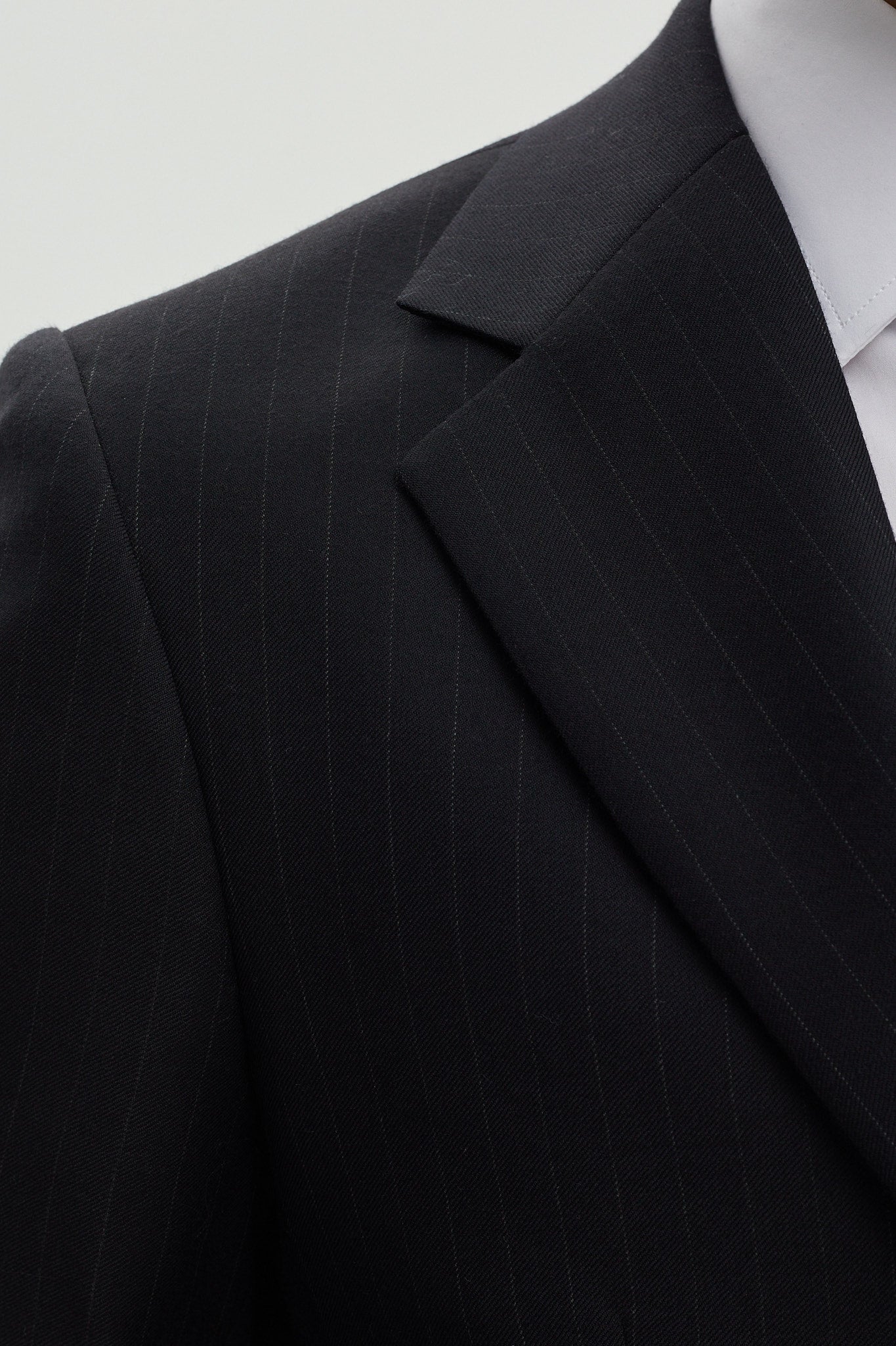 BLUE PINSTRIPE WOOL Single Breasted Suit