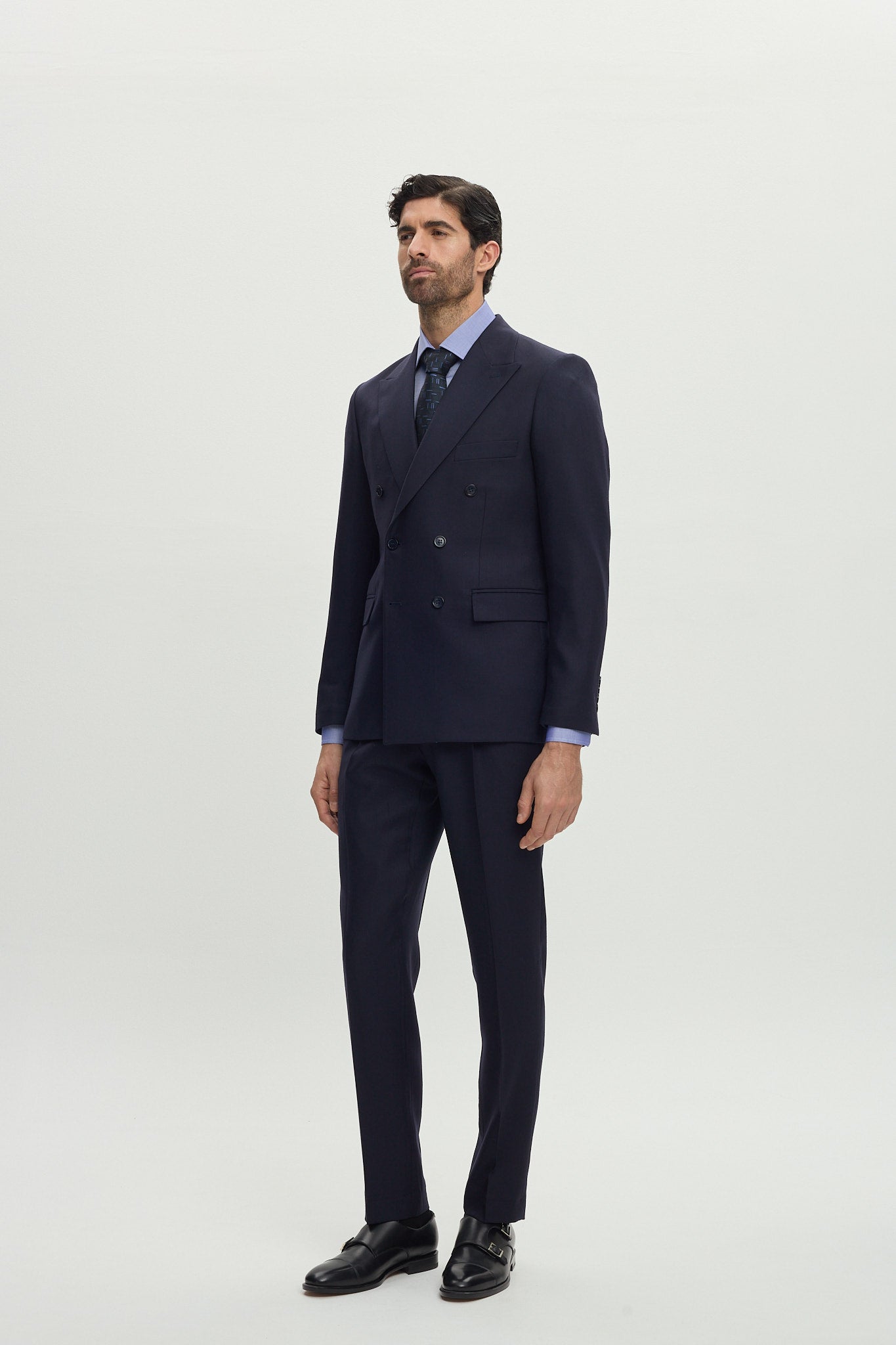 Blue Double Breasted Suit