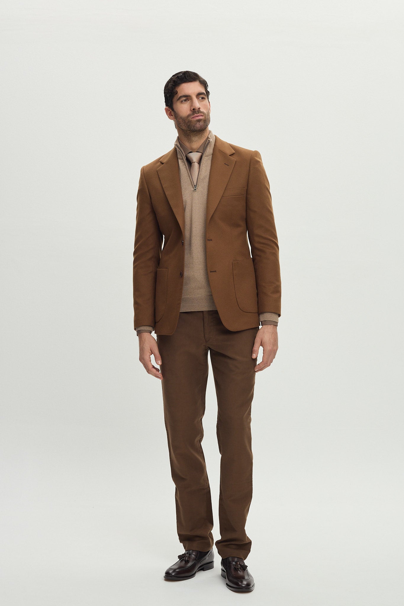 CAMEL WOOL TAILORING JACKET