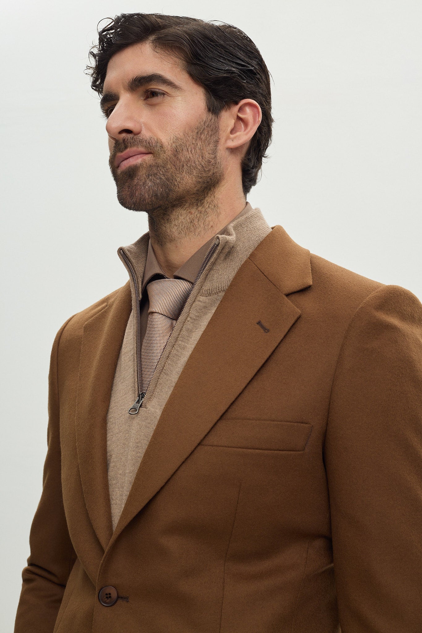 CAMEL WOOL TAILORING JACKET