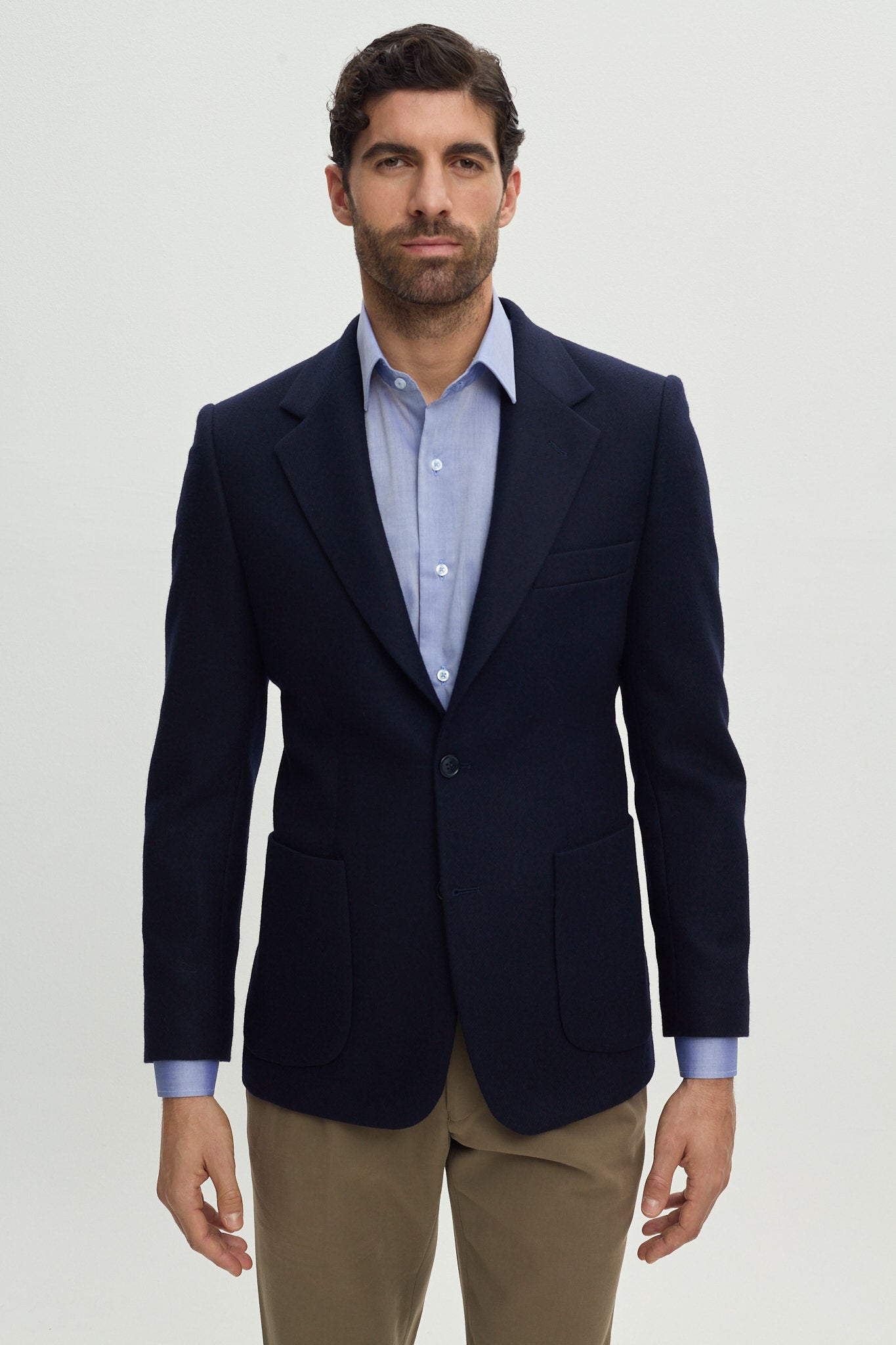 BLUE WOOL TAILORING JACKET