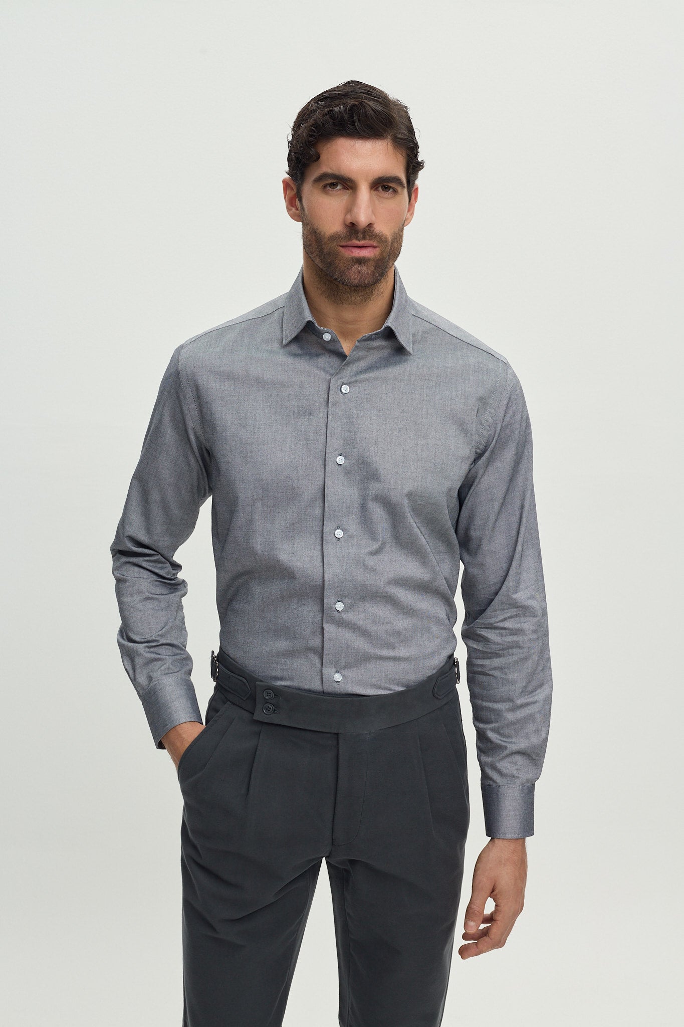 GREY COTTON SHIRT