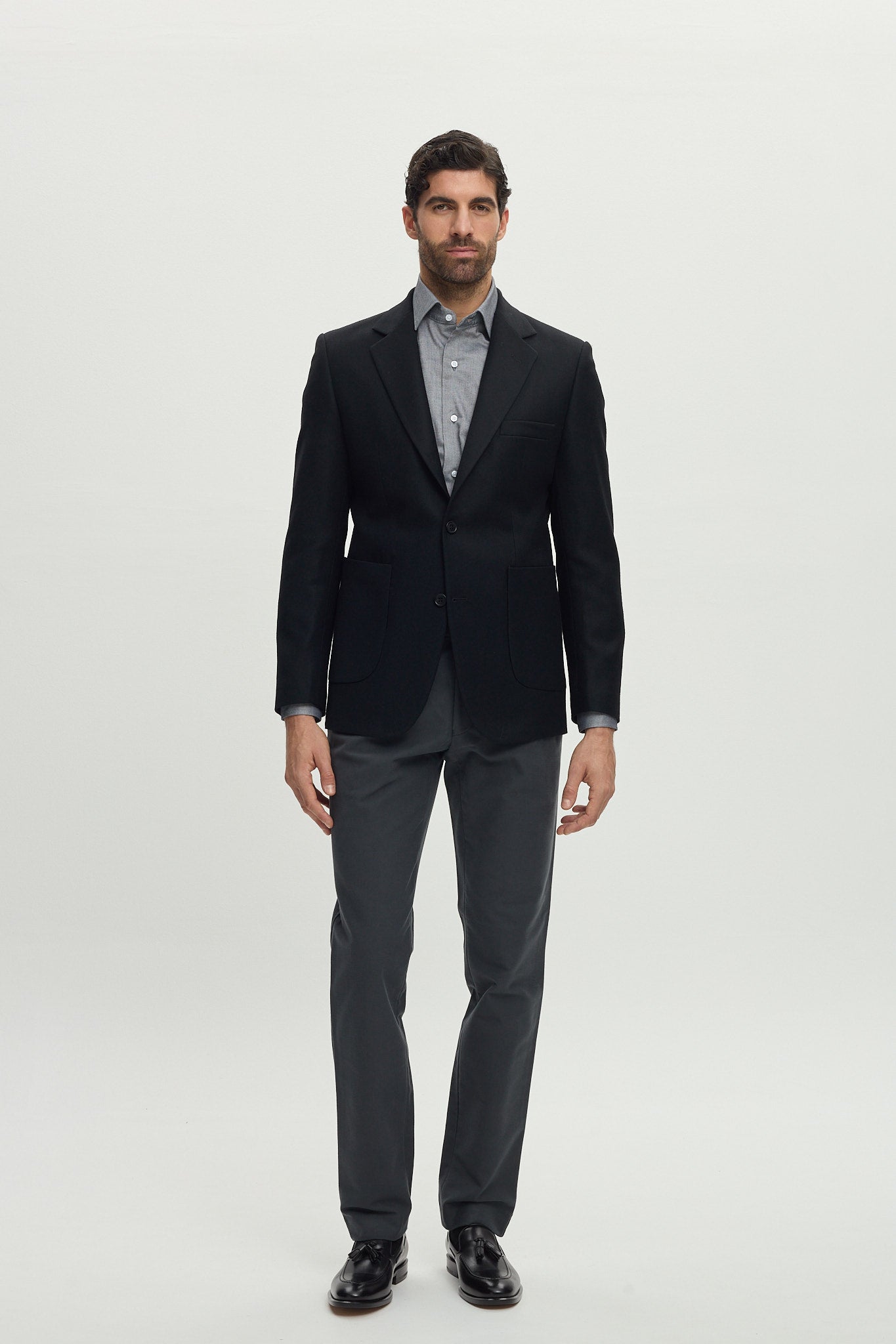 BLACK WOOL TAILORING JACKET