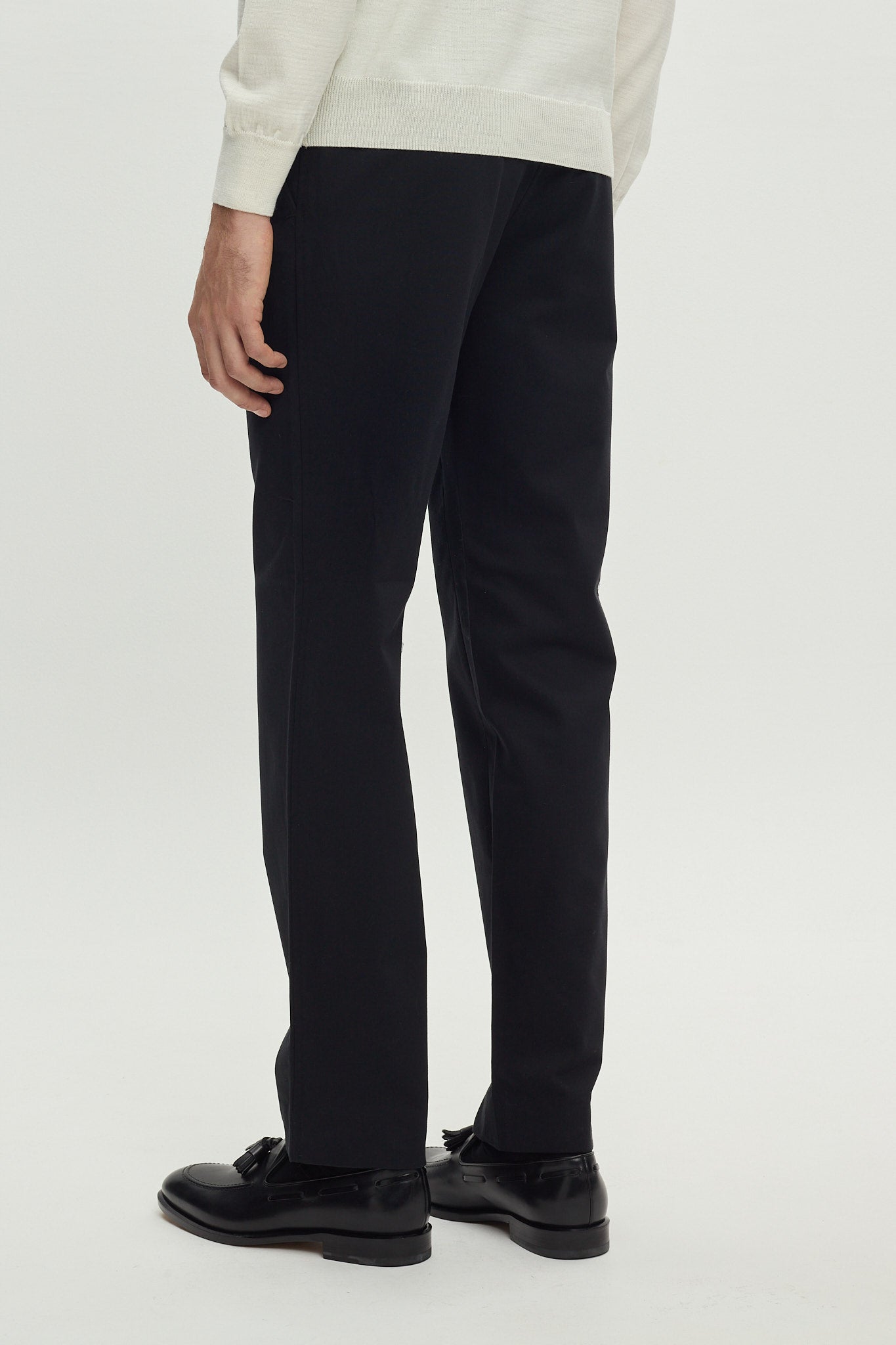 BLACK COTTON TROUSERS SIDE ADJUSTERS