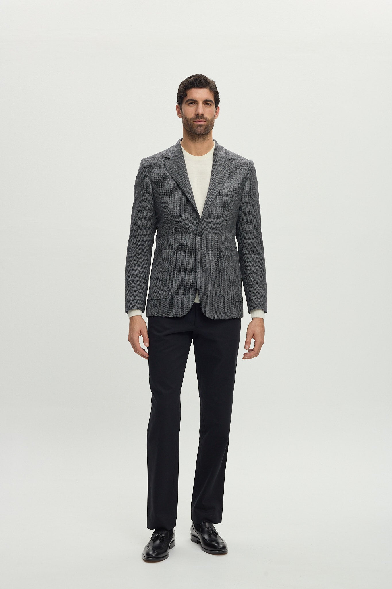 BERDEYE GREY WOOL TAILORING JACKET