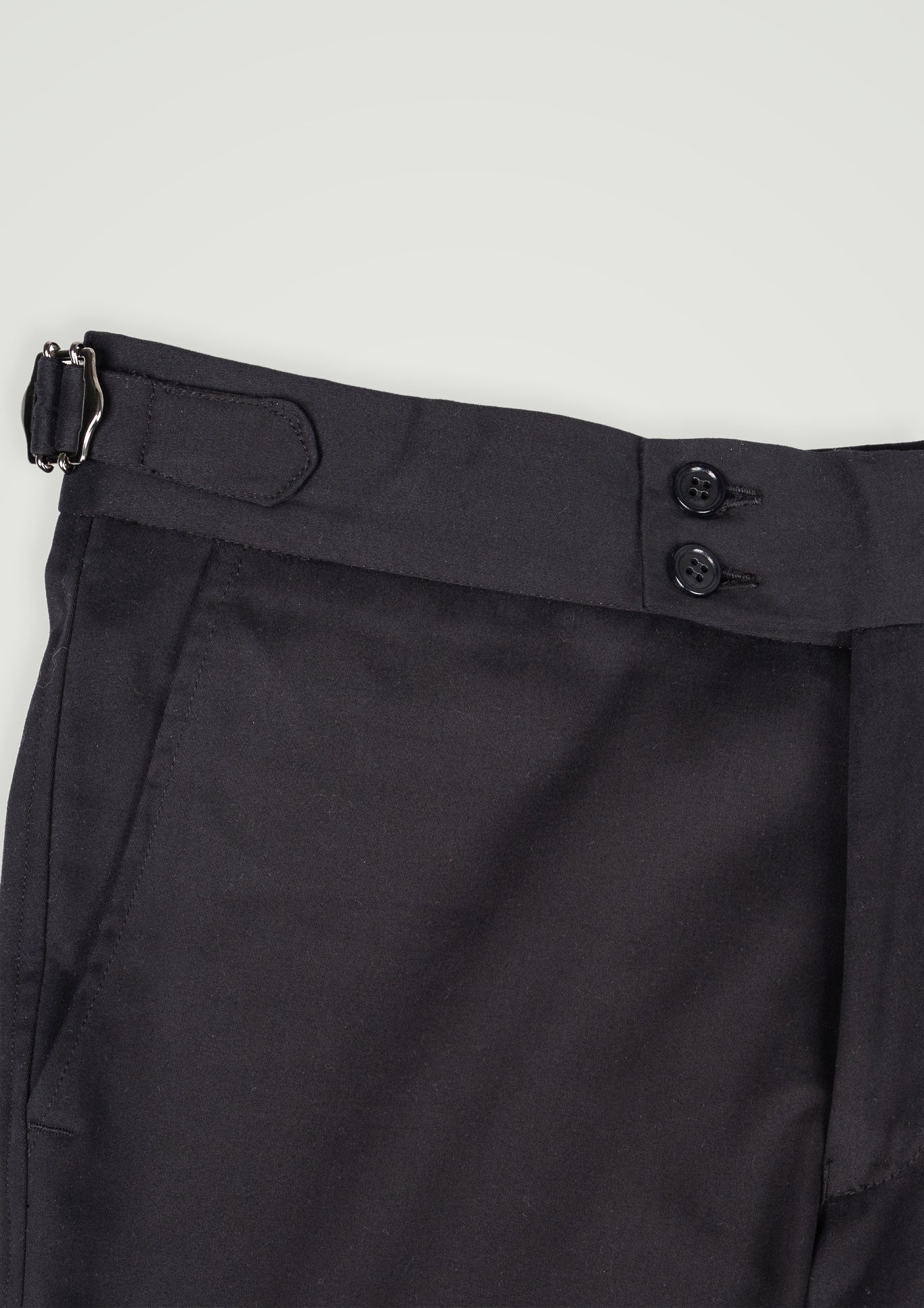 BLACK COTTON TROUSERS SIDE ADJUSTERS