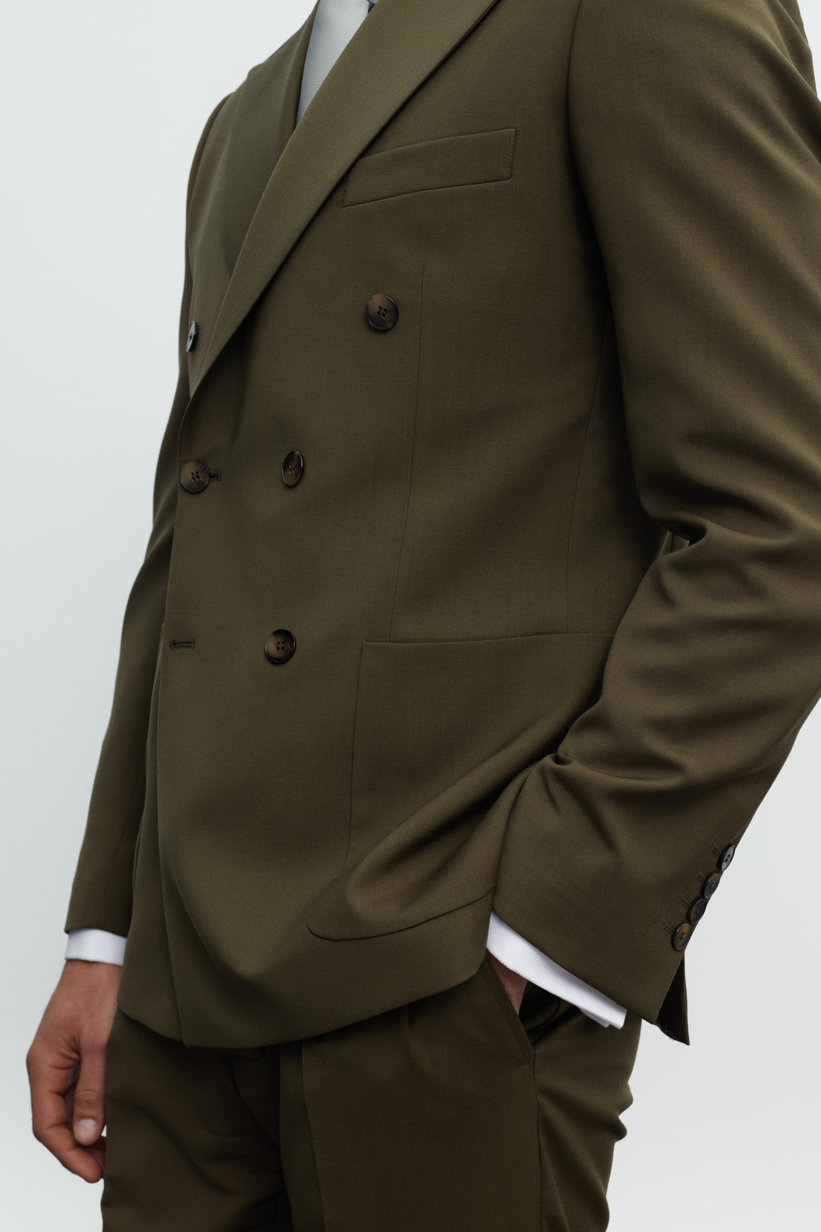 Olive Double Breasted Suit