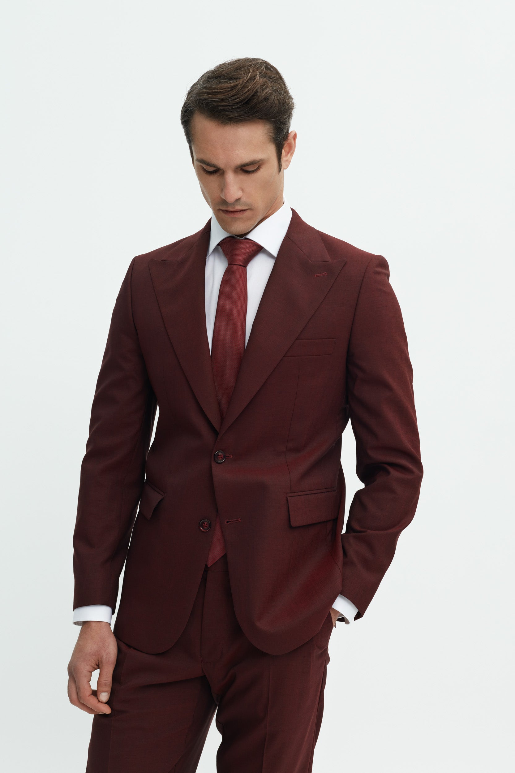 Bordeaux Peak Lapel Suit
