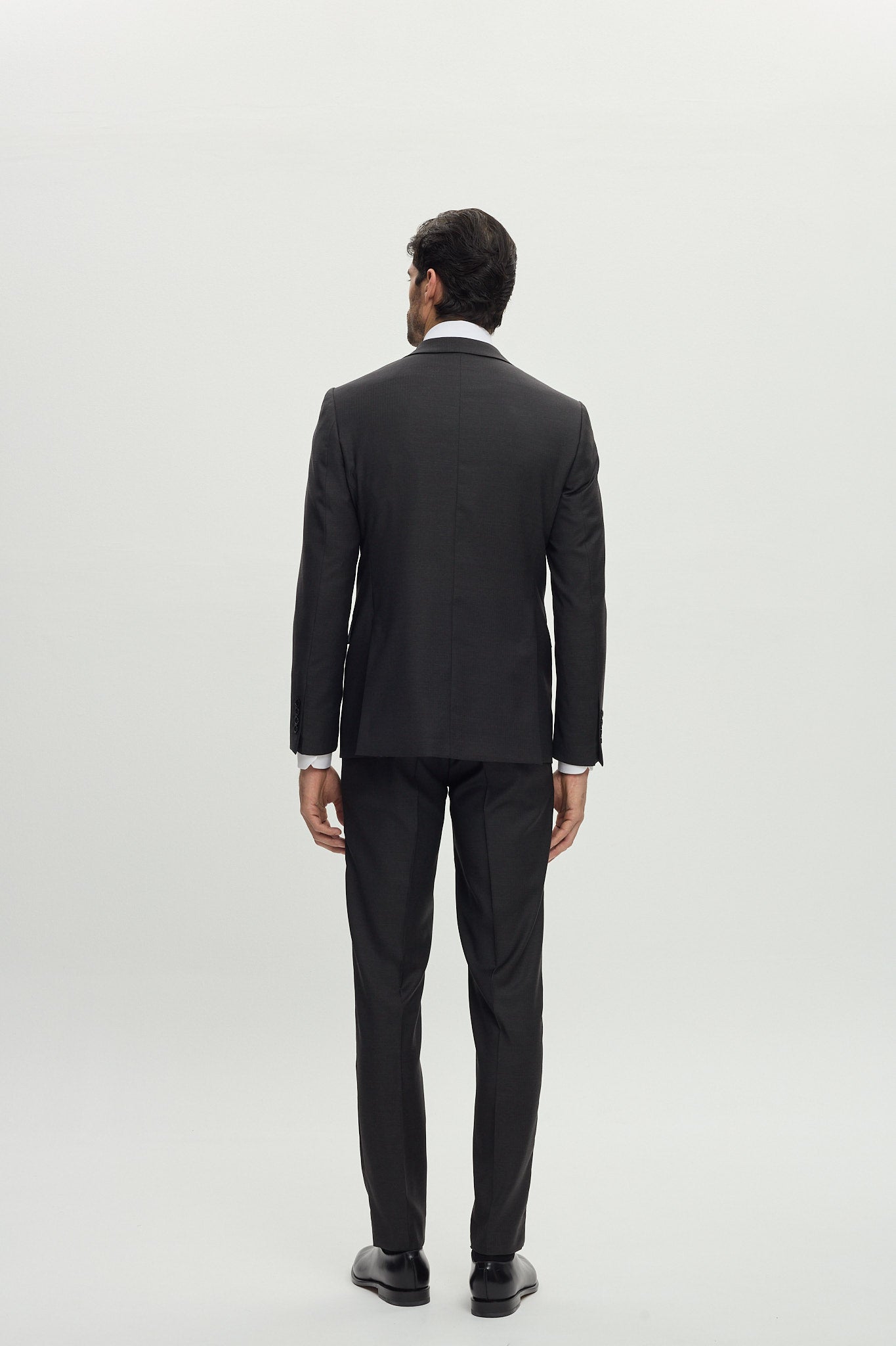 Grey Herringbone Single Breasted Suit