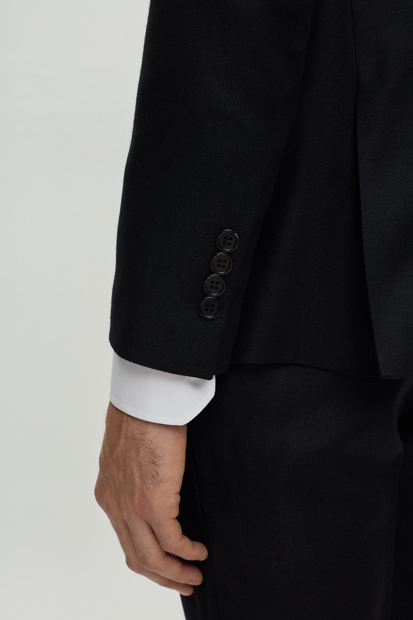Black Single Breasted Peak Lapel Suit