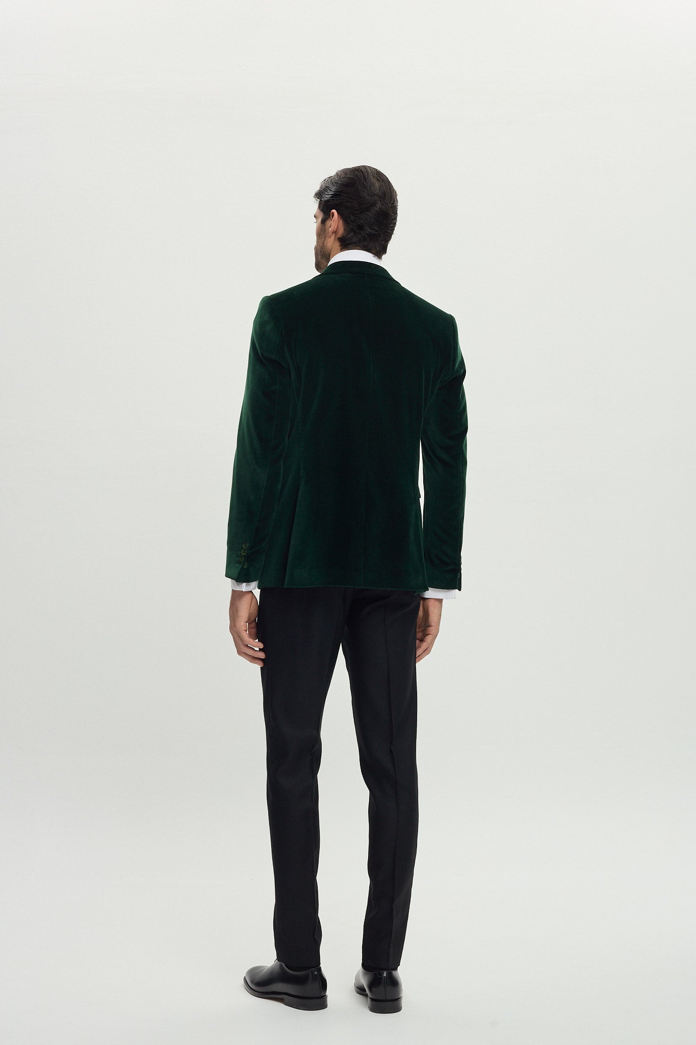 VELVET GREEN TUXEDO JACKET