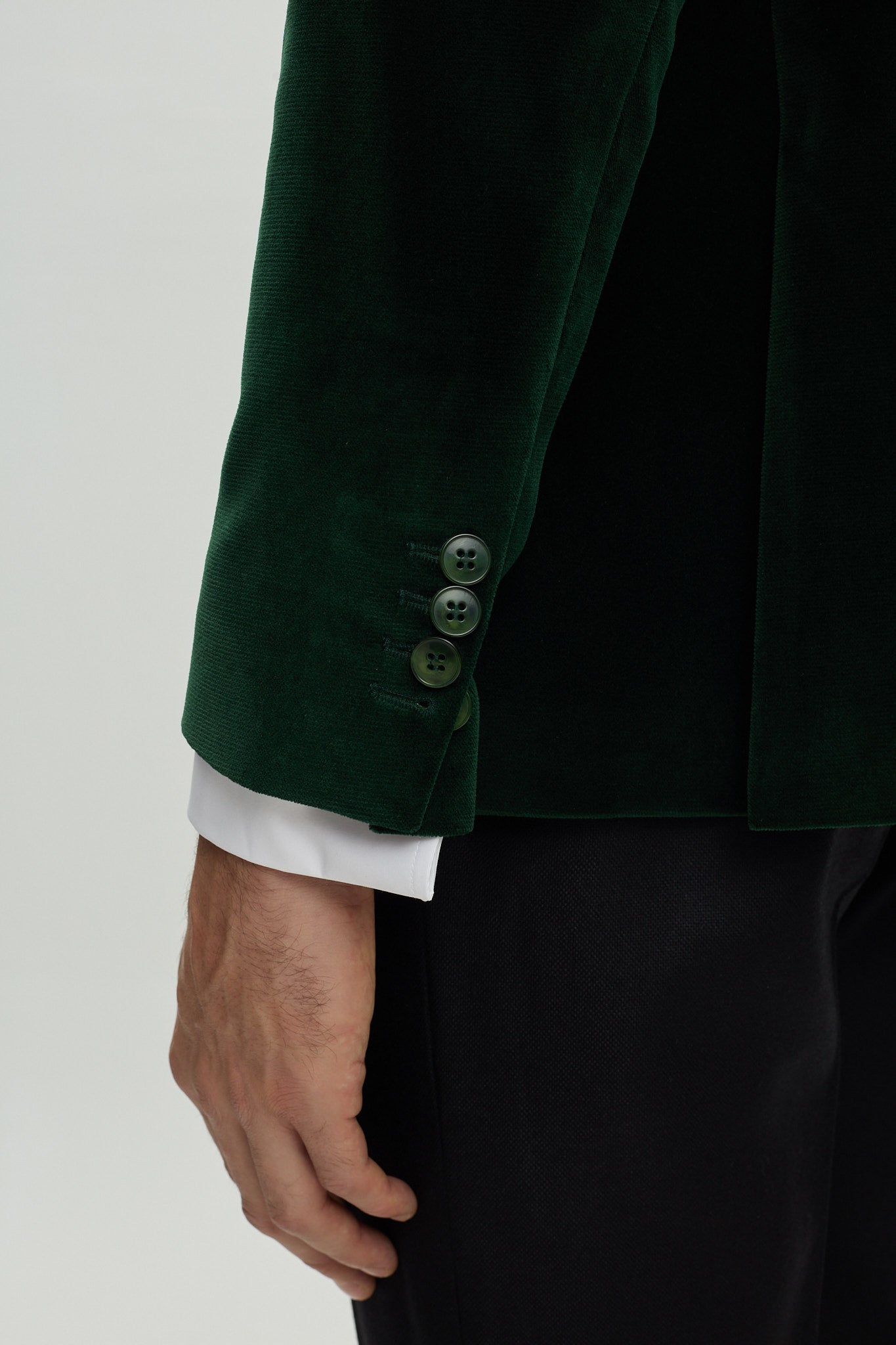 VELVET GREEN TUXEDO JACKET
