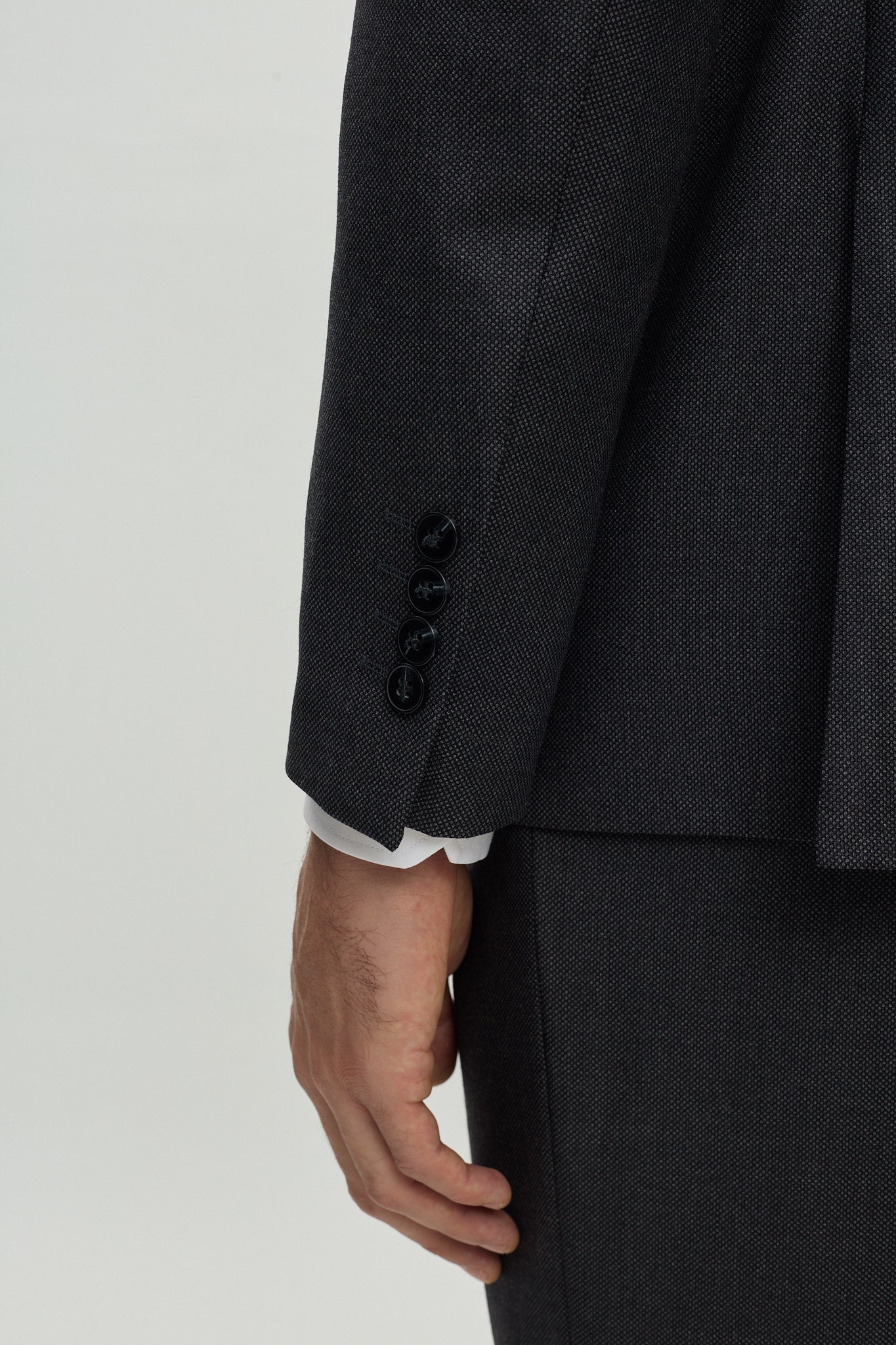 Grey Birdseye Single Breasted Suit