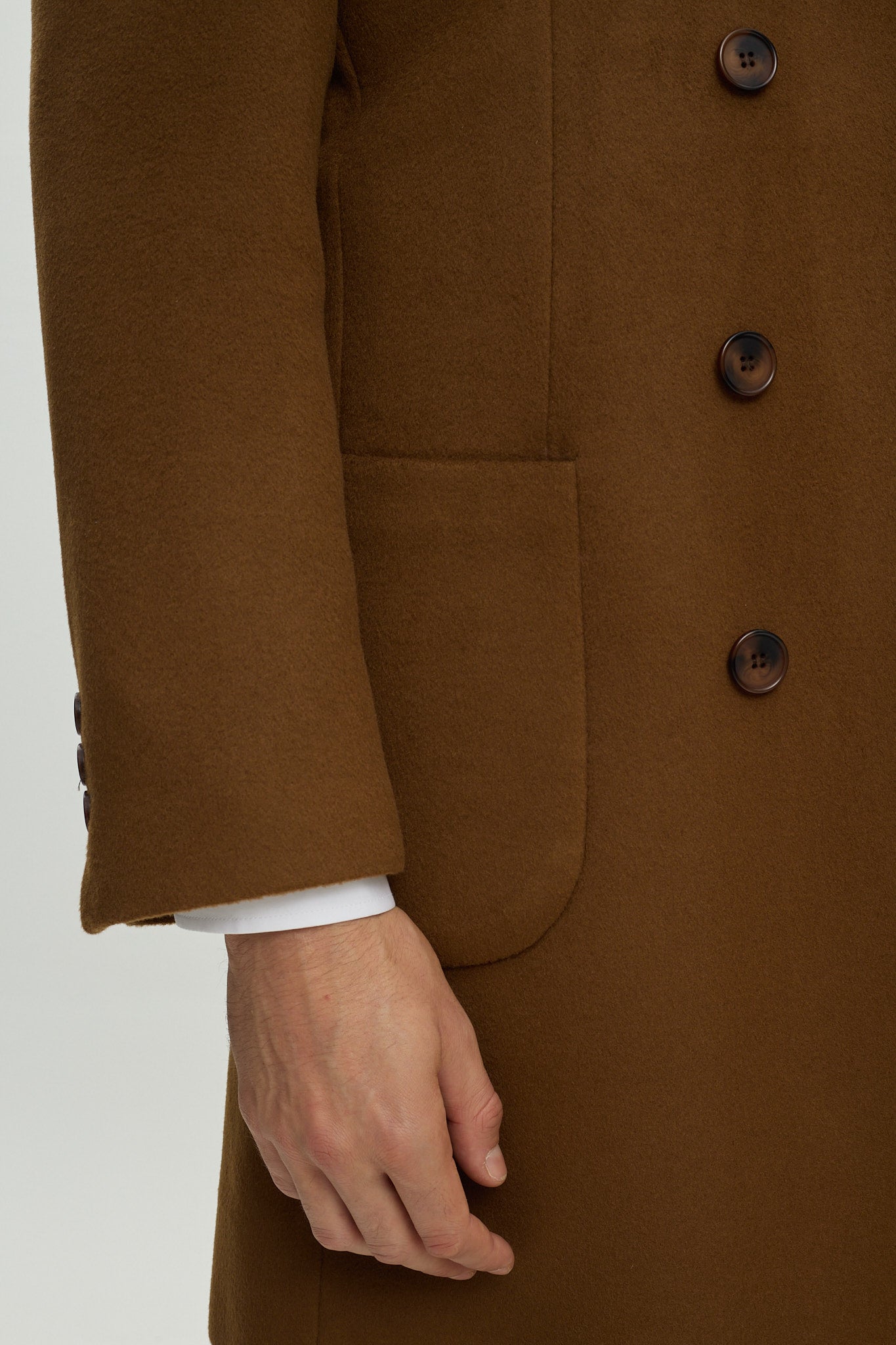 Wool & Cashmere Coat Camel Double Breasted