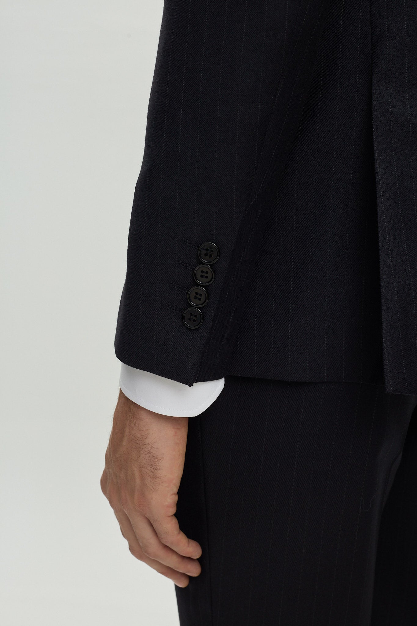 BLUE PINSTRIPE WOOL Single Breasted Suit