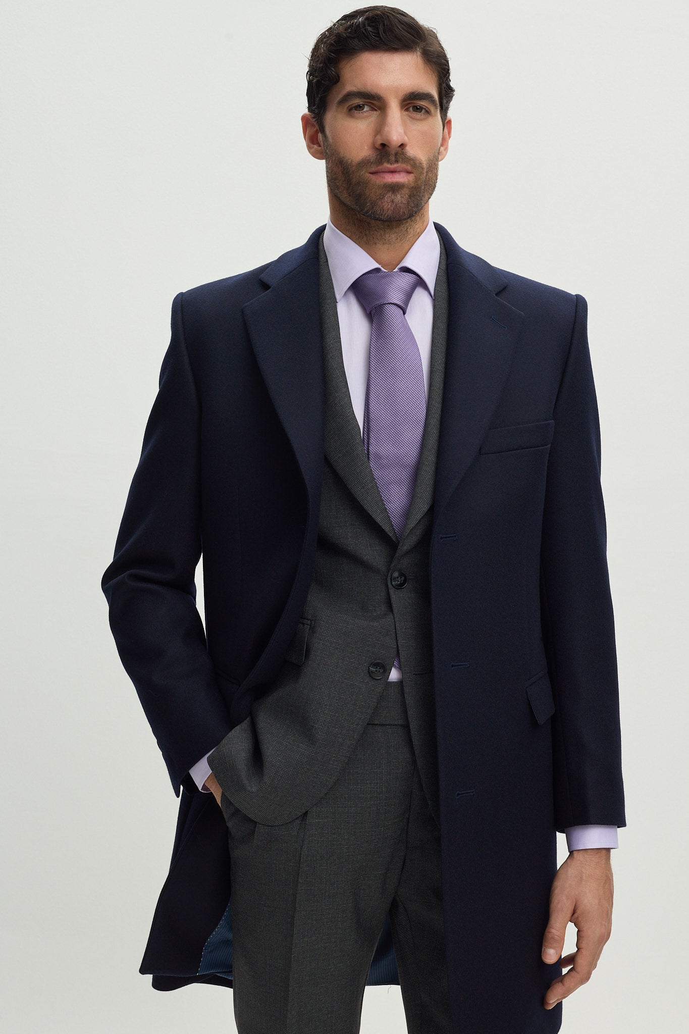 Wool & Cashmere Coat Blue