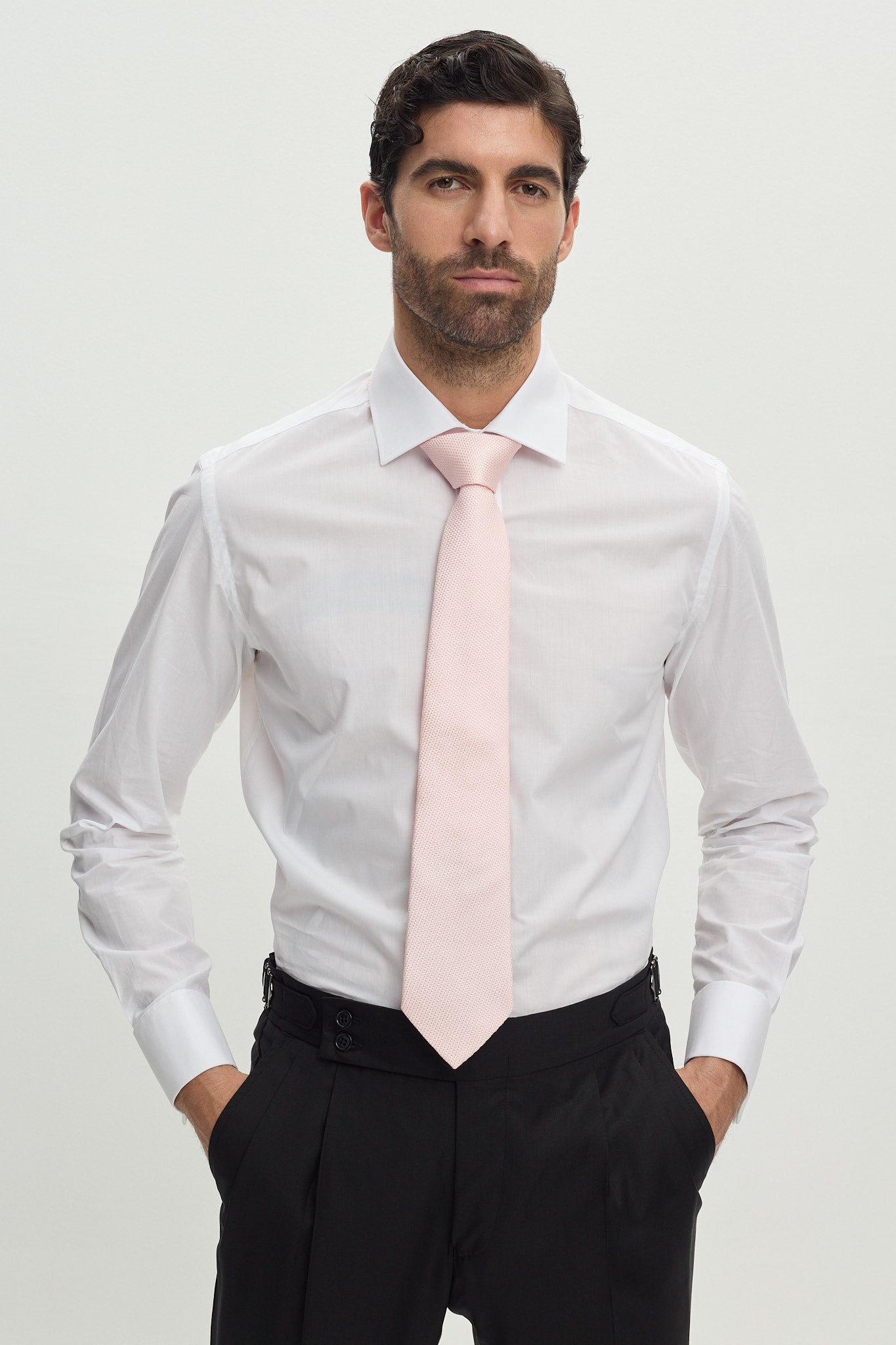 WHITE COTTON SHIRT WITH FRENCH CUFFS