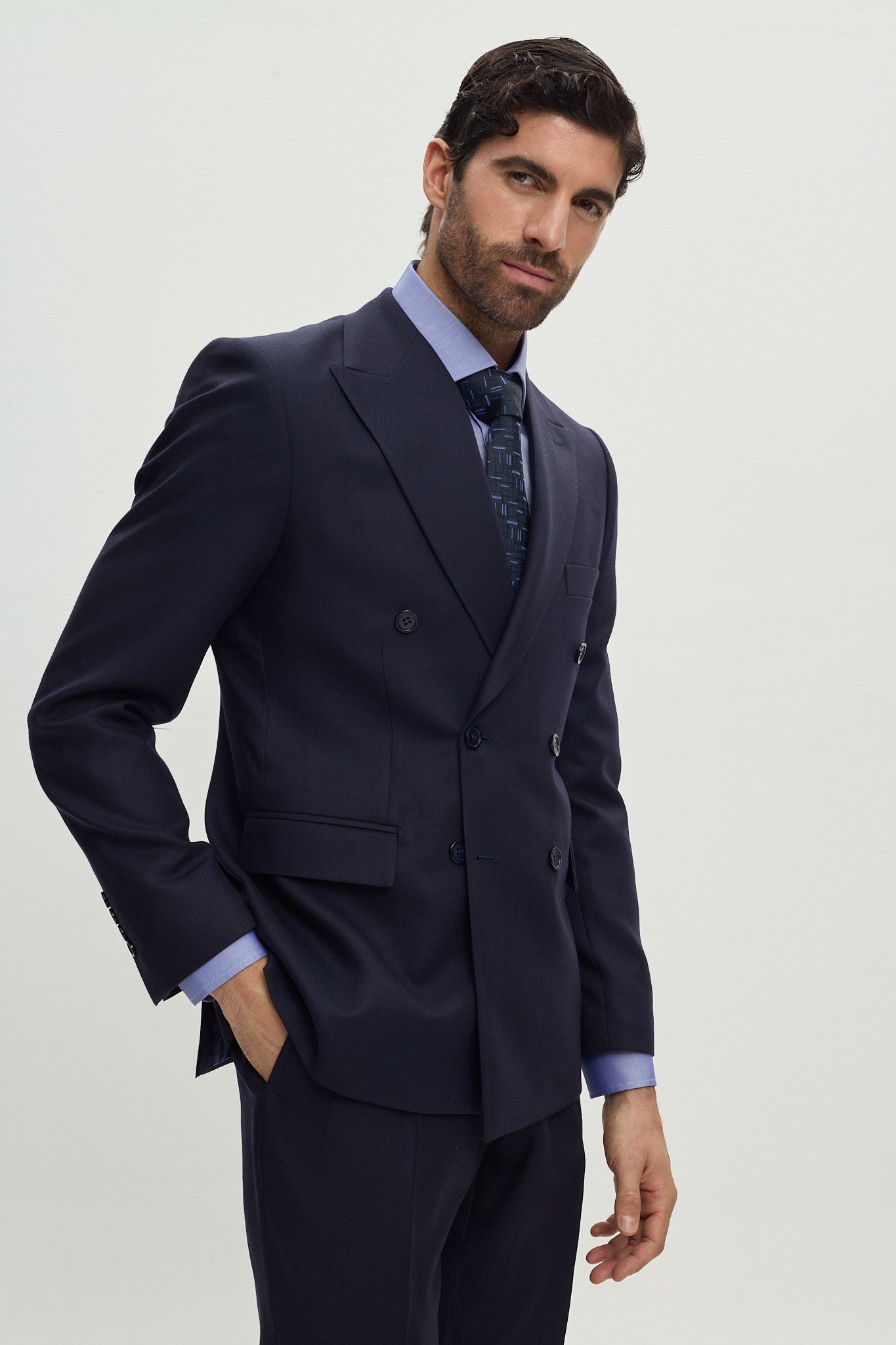 Blue Double Breasted Suit