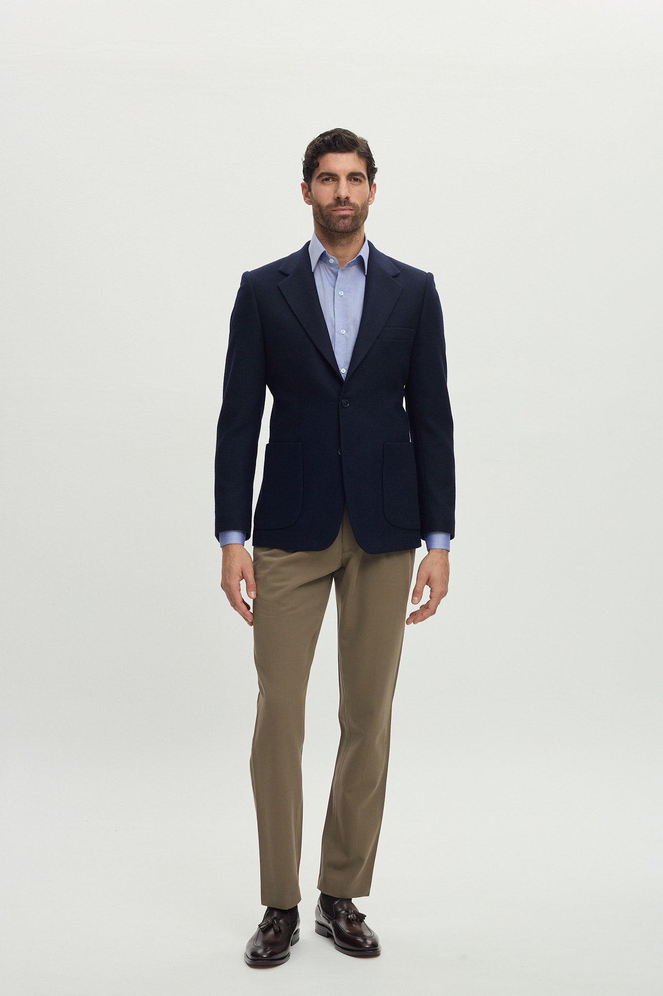 BLUE WOOL TAILORING JACKET