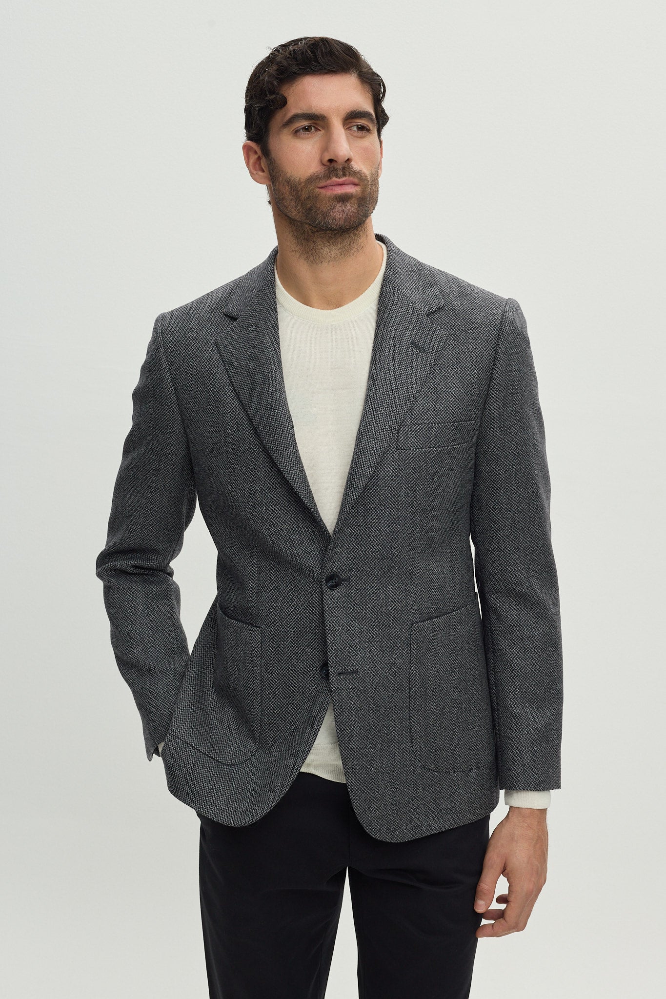 BERDEYE GREY WOOL TAILORING JACKET